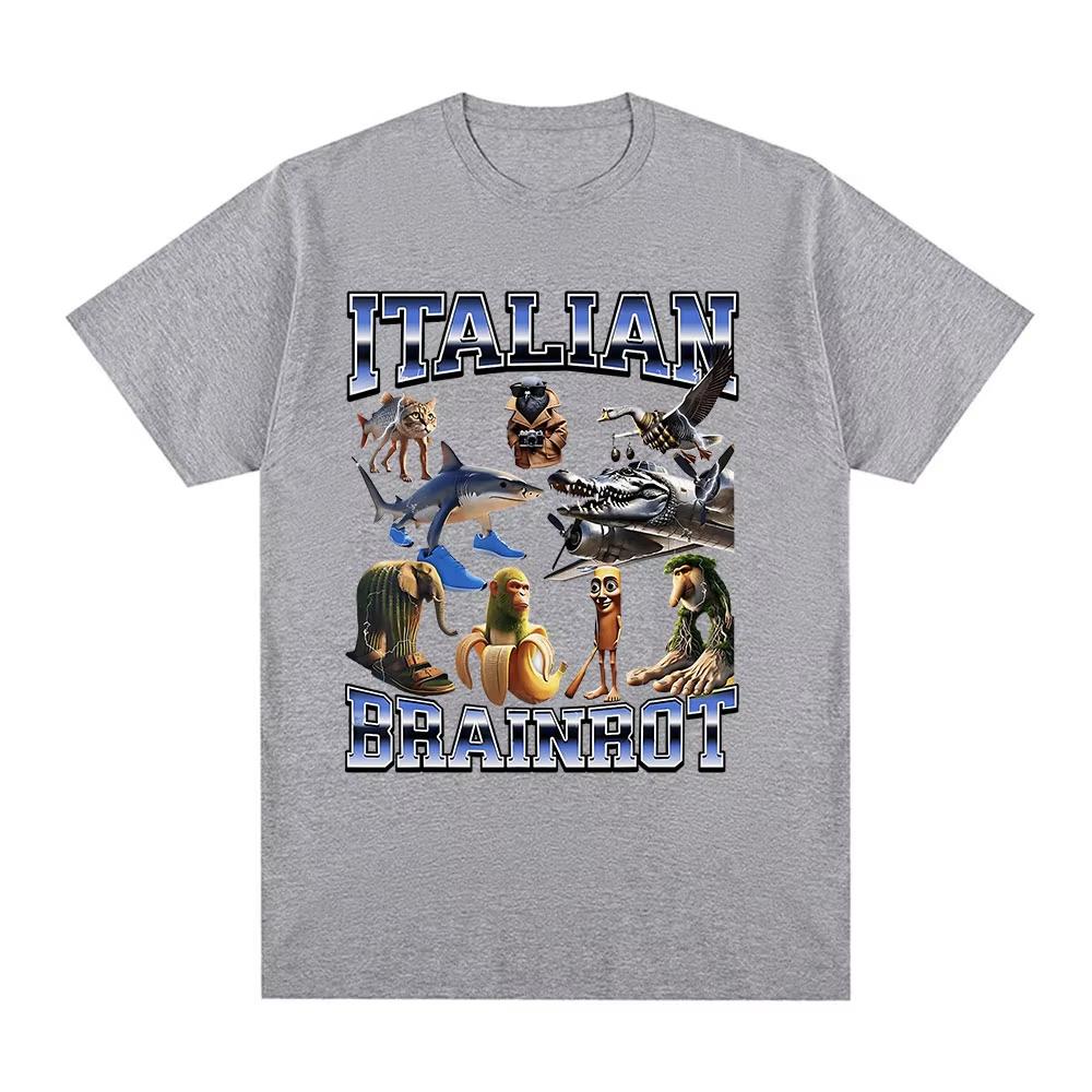2025 new model Italian Brainrot Funny Tralalero TralalaTung Tung Tung Sahur Tshirt Men Women Fashion Vintage Tshirts Casual T
