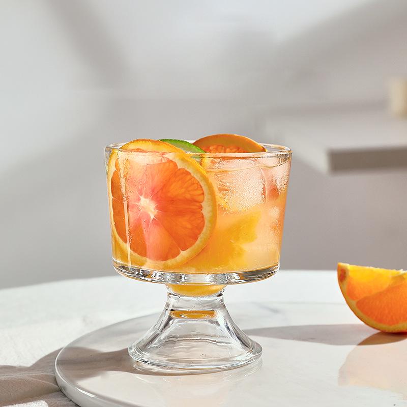Mesopotamische Glas-Dessertschale: Eisbecher mit kurzen Beinen, Eis am Stiel Halter, Milchshake und Milchteetasse