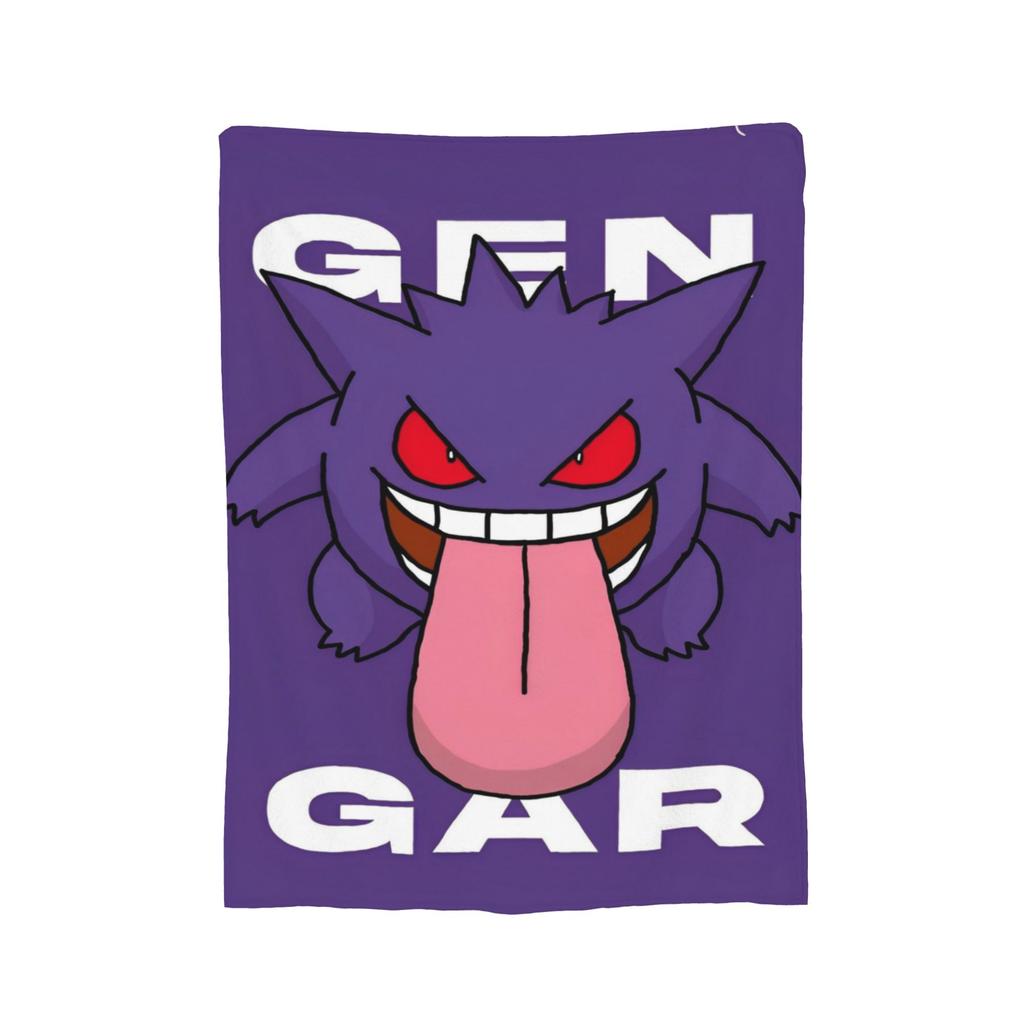 Zabawne pokemonowe Gengar potwór Koc Lekki Cienki Koralowy Polar Pluszowy Wygodny Koc do Rzucania Można Prać w Pralce
