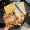 Korean Version of the Design Sense Splicing Silk Small Square Scarf Thin Shawl Women's High-end Decorative Scarf Mulberry Silk Silk Scarf