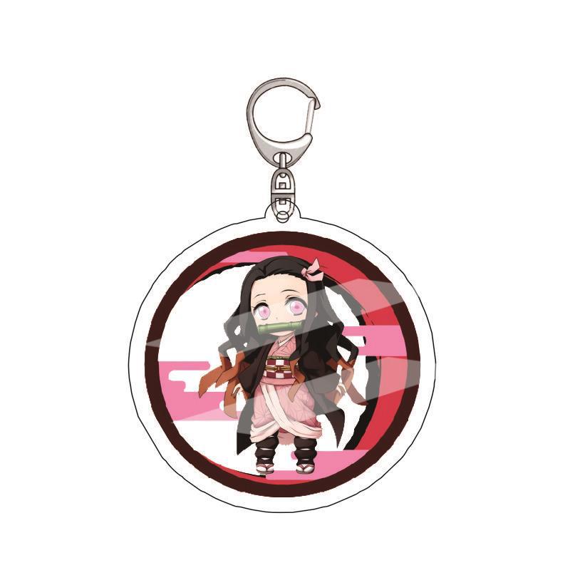 Anime Demon Slayer Acrylic Keychain Tanjiro Kamado Nezuko Zenitsu Agatsuma Inosuke Hashibira Pendant Charm 4PCS Collection Beautiful Gift