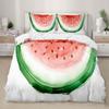 Watermelon Duvet Cover Set Fresh Fruit Pink Green Style Comforter Cover for Kids Girls Women Polyester Bedding Set King Size