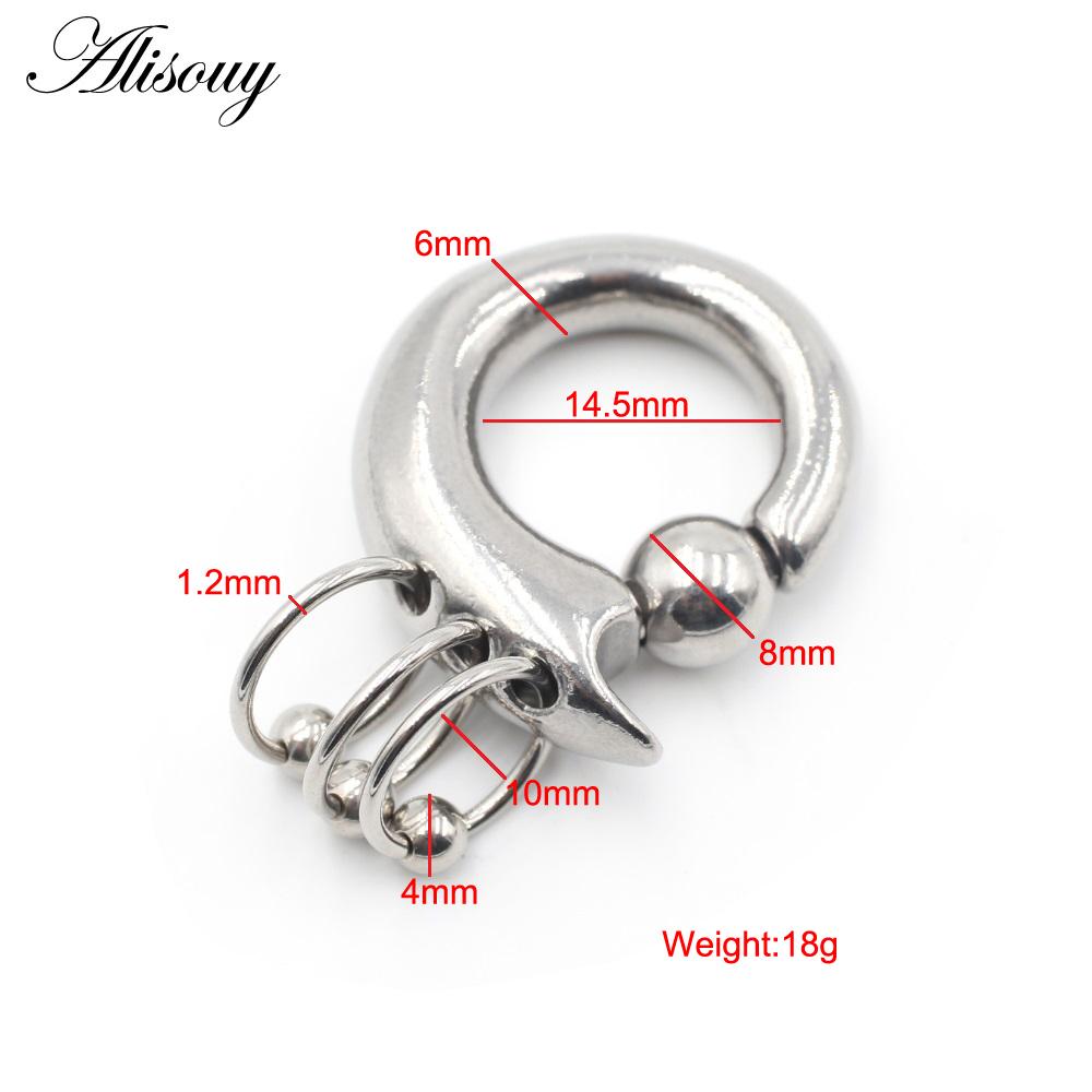 

Alisouy 1 шт., пружинный зажим из нержавеющей стали, кольцо с шариками и бусинами, утяжелители для ушей, большой калибр, растянутые серьги-лепестки, расширитель для ушей, украшения для тела 6mm