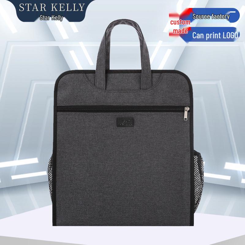 Men's Oxford Cloth Laptop Briefcase: Printed Handbag for Business, Office, and Document Carrying