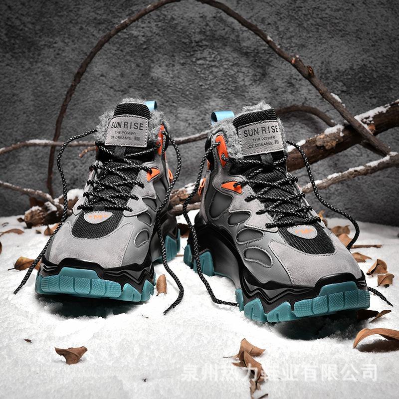 Мода Модные мужские зимние повседневные кроссовки теплые ботинки плюшевые зимние ботинки — фото 4