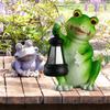 Unique Gift Solar Powered Frogs Garden Lanterns Resins Sculpture Waterproof Ornament For Outdoor Lawn Yard Home Decors