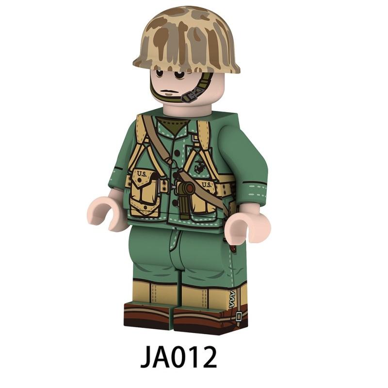 Lego Minifiguras JA009-014 Corpo de Fuzileiros Navais, Camuflagem USMC Soldado Militar Blocos de Construção Brinquedos para