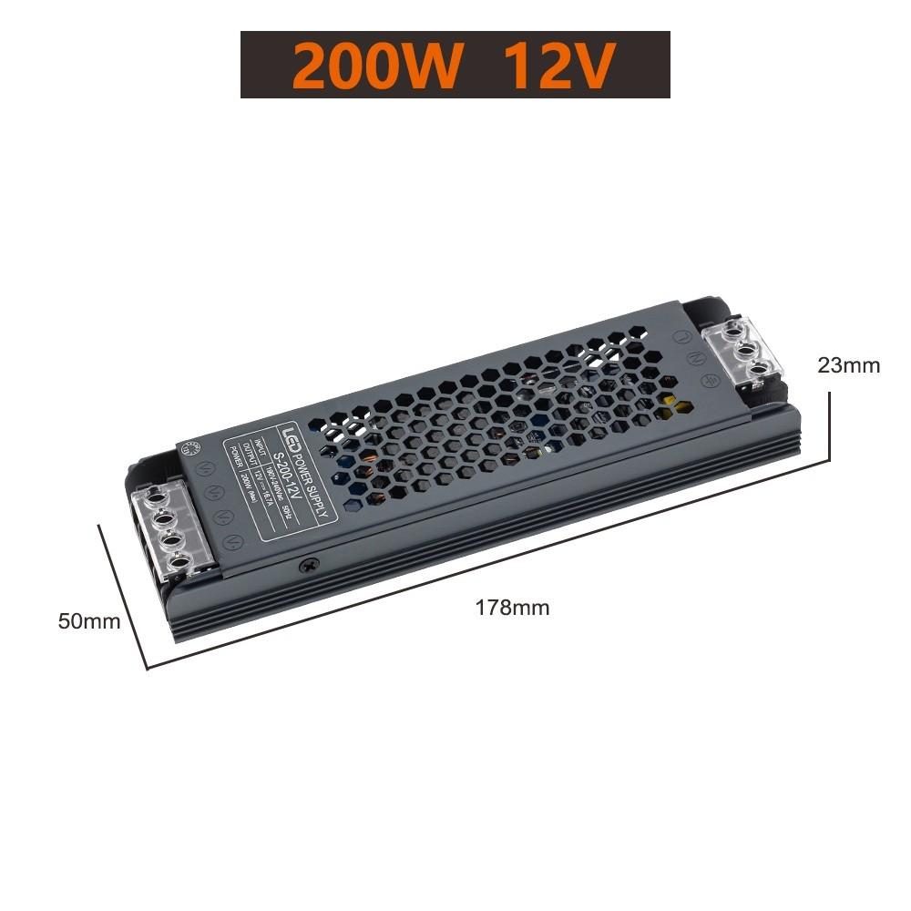 Upgrade Aluminium Alloy LED Driver Household 12V/24V Power Supply Portable Light Transformers for LED Light Strip