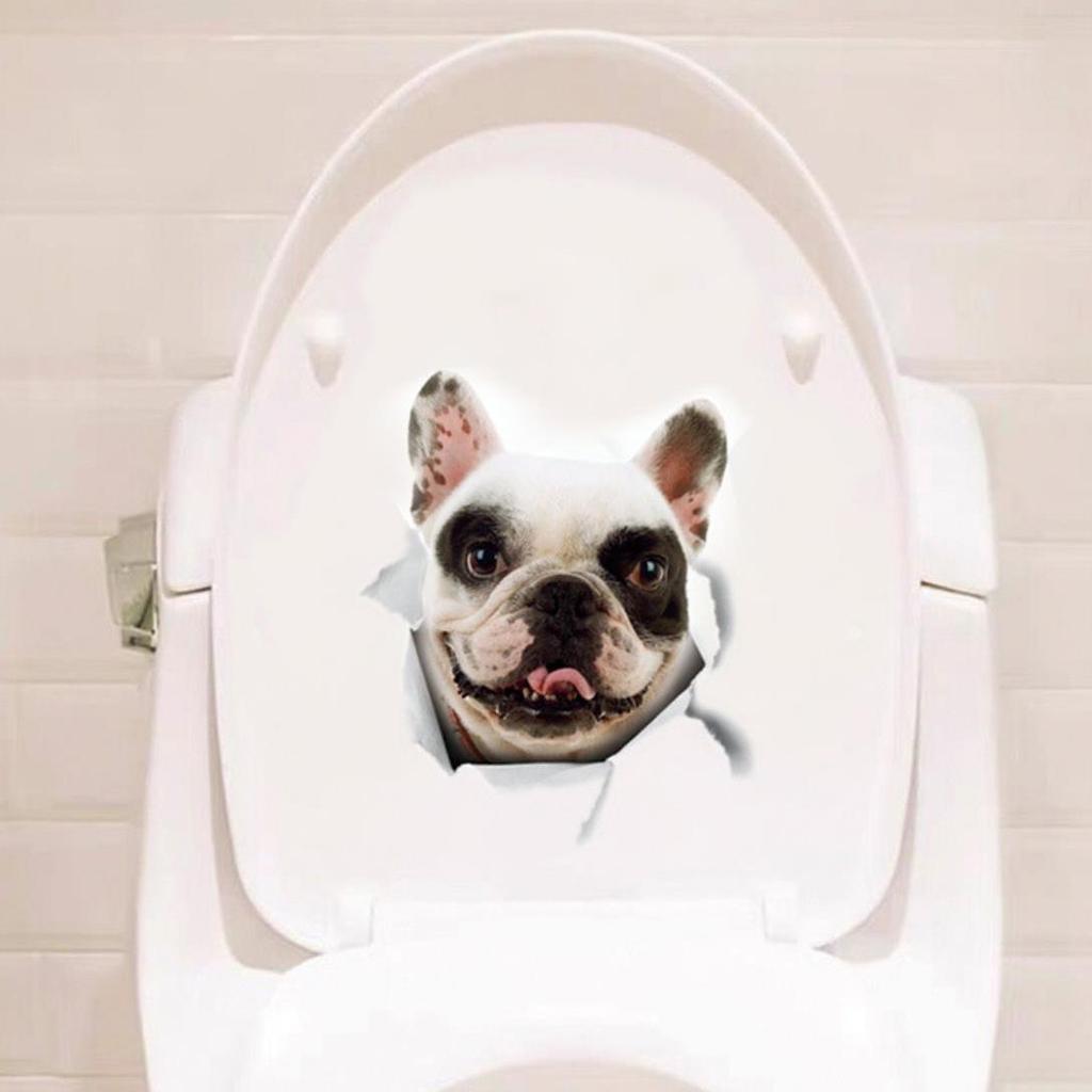 Cartoon Cat Toilet Sticker Bathroom and Bathroom Beautification Decoration Toilet Lid Waterproof 3D Self-Adhesive Sticker