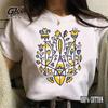 Ukrainian Flag Element Printed Tshirt Women's Pattern T-shirt Japanese Summer Top T-shirt Girls Japanese Manga Casual Fun Tshirt
