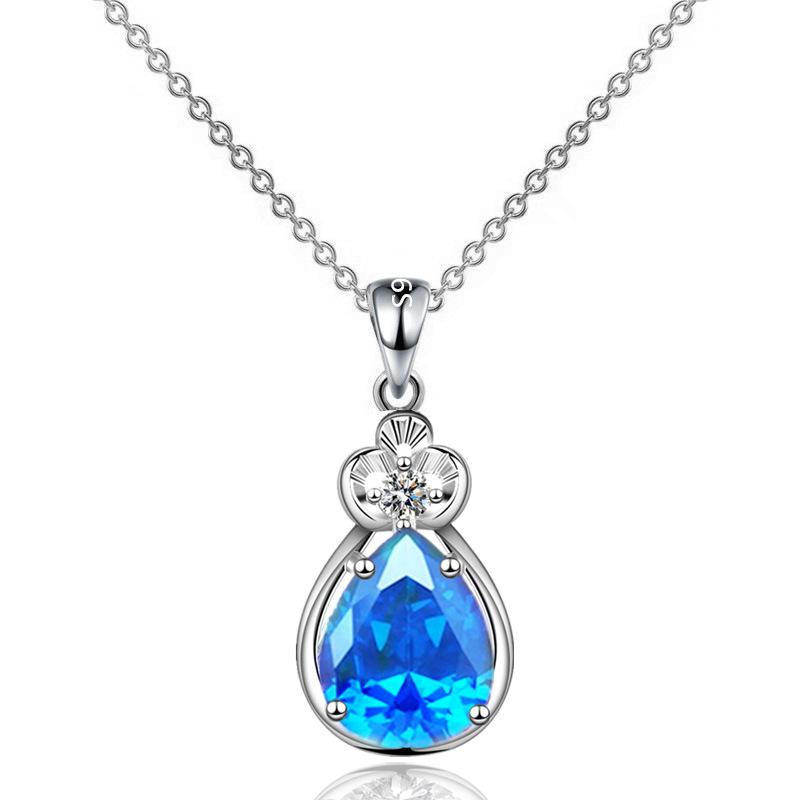 Collier pendentif moissanite pour femme, chaîne de clavicule en forme de poire avec diamants, cœurs et flèches en or rose, bijoux en zircon