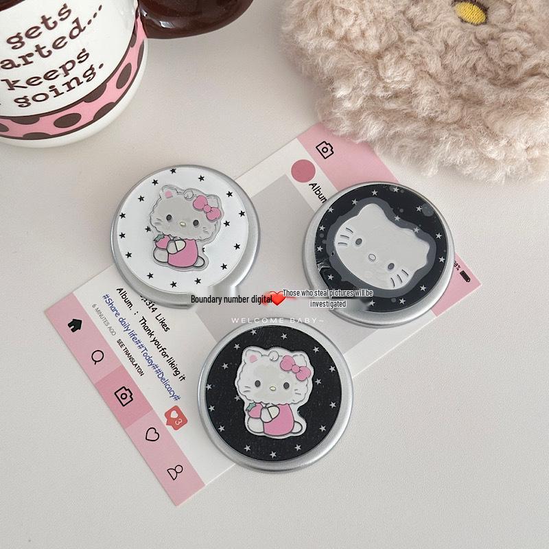 Cartoon KT Retractable Magnetic Phone Holder Stand - Cute, Strong Adsorption, Foldable, Rotatable Support.