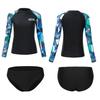 Womens Plus Size Long Sleeve Rash Guard Set UV Protection Swimwear Surfing Snorkeling Beach Activities
