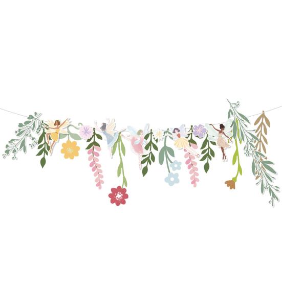 Yousheng DIY Spring Flower Banner Handmade Paper Fairy Leaves Floral Hanging Garland Wedding Baby Shower Birthday Party Backdrop