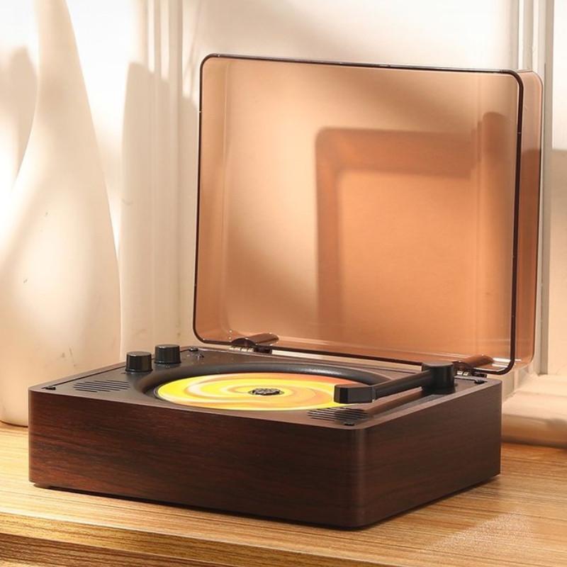 Multifunction CD Album Player Wireless Bluetooth Speaker Small Portable Audio Record Player Camping Sound Bar