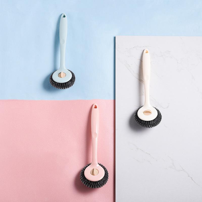 Washing Pots, Washing Dishes, Washing Dishes, Washing Pots, Brushes, Kitchen Pot Brushes, Household Long-Handled Cleaning Brushes, Steel Wire Balls
