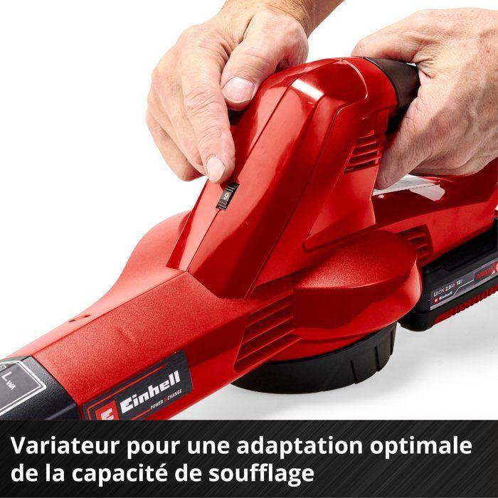 Einhell Souffleur de feuilles sans fil GE-CL 18 Li E Kit PXC (18V, 210 km/h) Livré avec Batterie 2,0 Ah et Chargeur