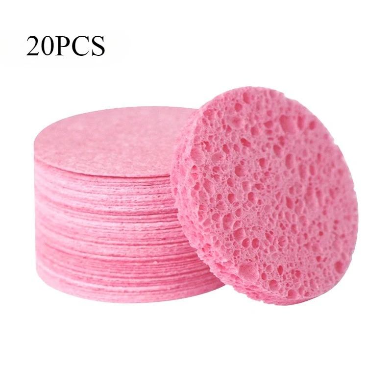 50/20PCSNatural Wood Pulp Sponge for Facial Washing, Foam Sponge for Facial Washing, Cosmetic Sponge for Facial Cleansing