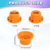 Uxcell Conjunto de Botões de Chapéu Alto Métricos 1 Volume 2 Controles de Tom Conjunto de Botões para Guitarra Elétrica Baixo Eixos Divididos Laranja Preto Peça 3