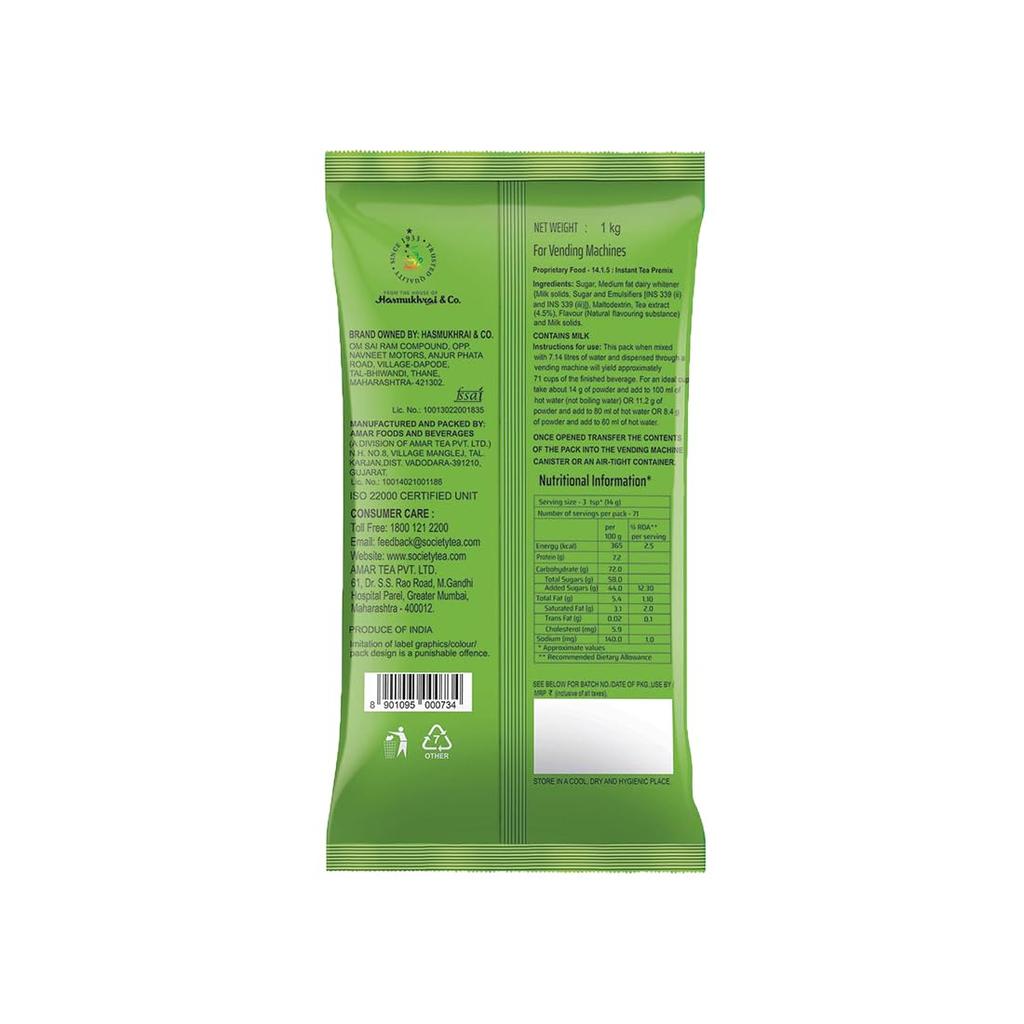 Society Daily Elaichi Premix Instant Tea 1 kg Pouch Rich Aroma Perfect Taste Easy Brew