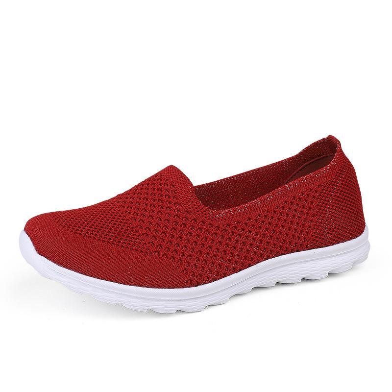 

2025 summer women s lazy shoes hollow mesh lightweight fly-woven one-pedal large-size mesh shoes 42