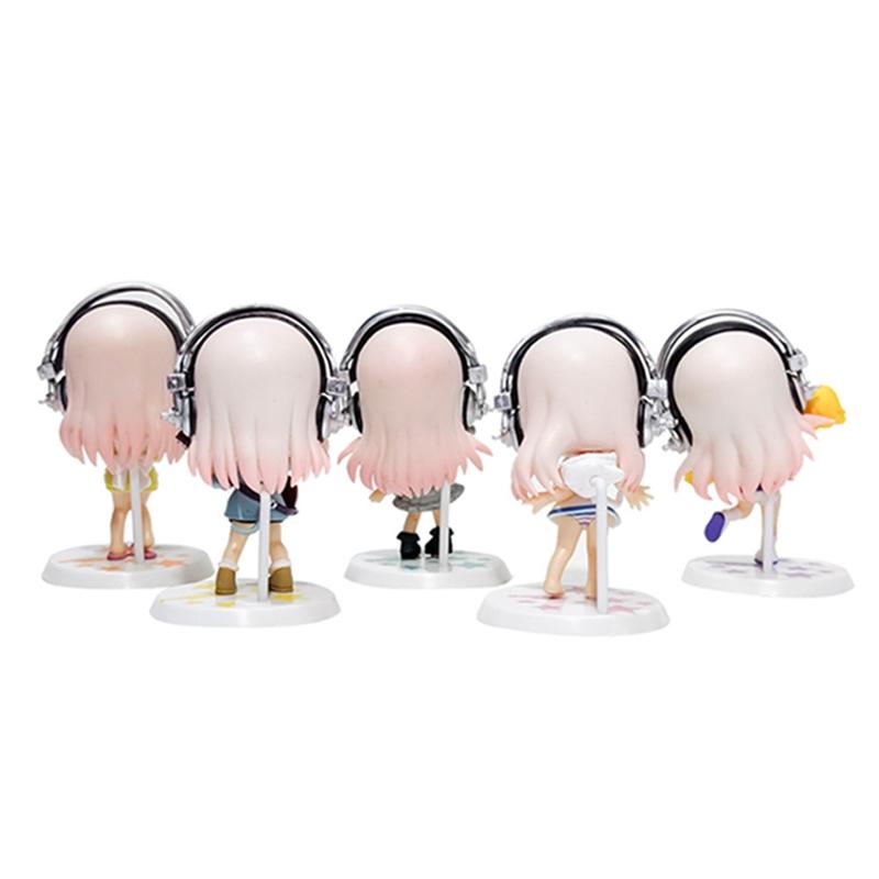 Figurine Anime 10CM Super Sonico Maillot de Bain de Travail Costume Châssis Modèle Version Q Poupées Jouet Durable Cadeau Ornement Emballé Matériau PVC