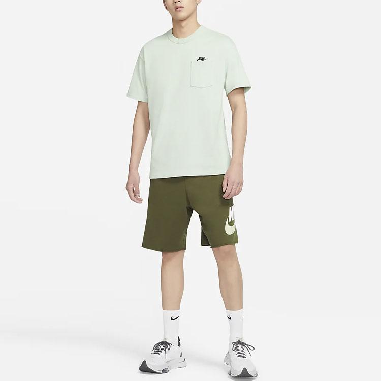 Nike Solid Color Pocket Crew Neck Loose Short Sleeve T-Shirt Men Tops Aqua-Blue DQ9296-017