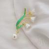 Minimalist Lily of the Valley Brooch High Quality Pearl Enamel Flower Pin Elegant Design for Blazer Suit Accessories