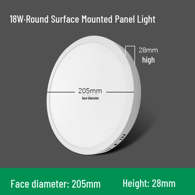 Surface Mounted LED Panel Light: Square & Round Flat Design for Kitchen, Bathroom, Aisle, Corridor, and Balcony - Ultra-Thin Downlight