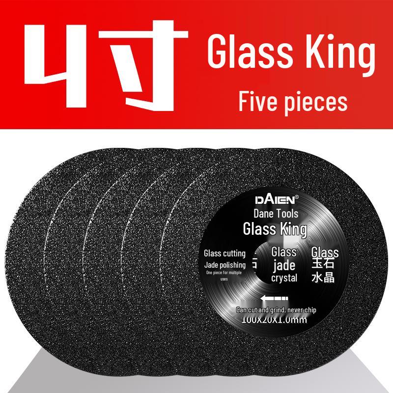 Glass King Brazed Diamond Cutting Disc for Angle Grinders - Ideal for Tile, Jade, Stone, Grout Removal, Grinding, and Dry Cutting