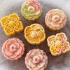 Camellia Flower Mooncake Press Mold Cookie Stamps Chinese MidAutumn Moon Cake Makers Decoration Tool for DIY Cookie