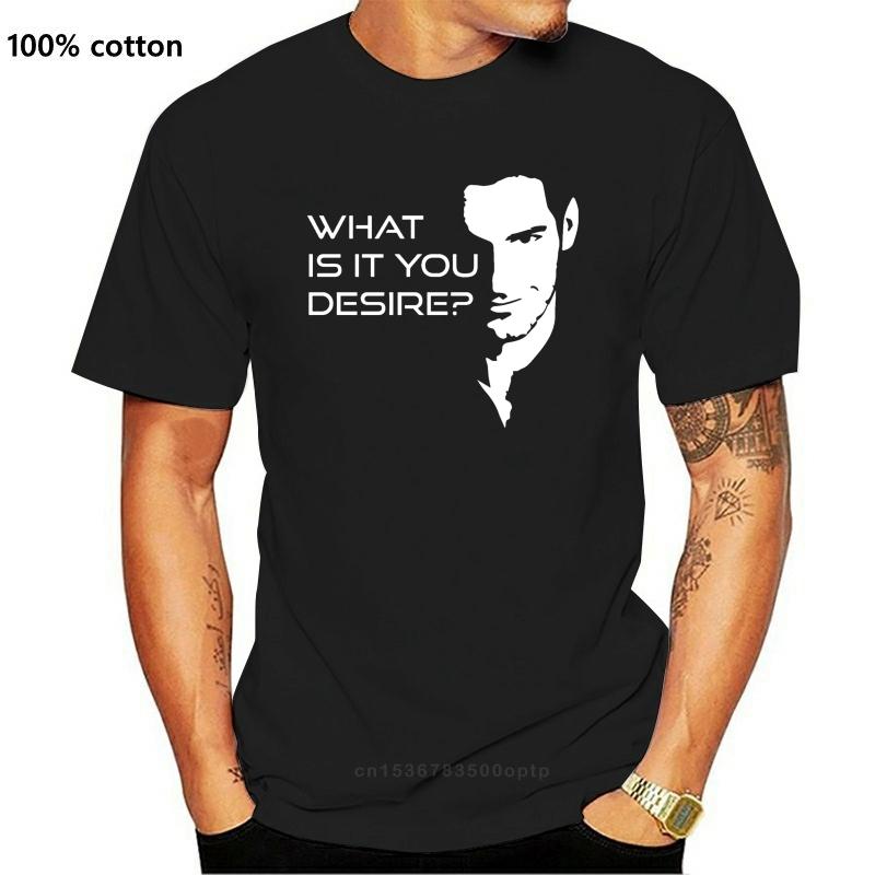 

Lucifer Morningstars What Is It You Desire Футболка Fashion Fit Weird Leisure Футболки Чоловіча Мода Трикотажні Чоловічі Весна Осінь 3XL чорний