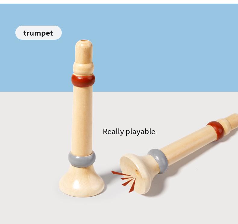 Orff 5-Piece Baby Music Set: Wooden Xylophone, Wind Chimes, and Soothing Instruments for Early Education.