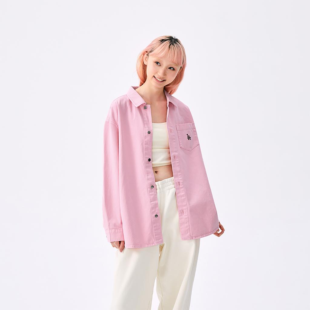 New MLB MLB Preppy Style Collection Los Angeles Dodgers SS25 Shirt Unisex Pink 3ADRV0151-07PKS