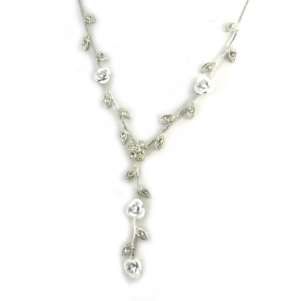 Les Trésors De Lily [M1970] - Collier Créateur 'Paradis Floral' blanc