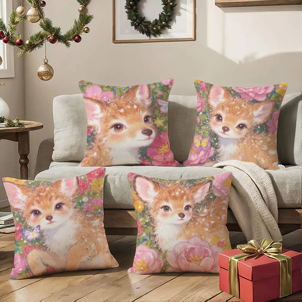 Oil painting style Pillow Case Anti-dustmite Pillowcase Invisible zipper silky Sofa cushion cover