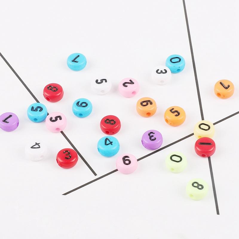 4 * 7Mm Acrylic Letter Bead Flat Bead Handmade Diy Children'S Early Education Beaded Jewelry Accessories Bracelet