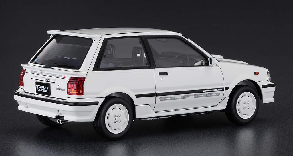 Hasegawa Historický vůz Toyota Starlet EP71 Turbo S, plastový model HC32, měřítko 1:24 (3 dveře)