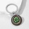 Mode legering nyckelring hänge rund metall nyckelring
