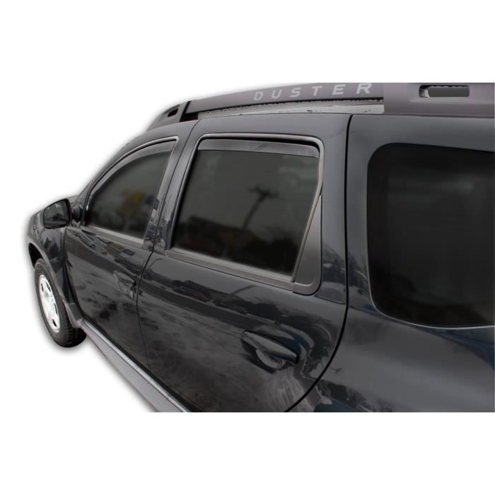 Air Deflectors - SCOUTT - Dacia Duster 2010-2017 - Smoked - Reinforced Acrylic - Easy Installation
