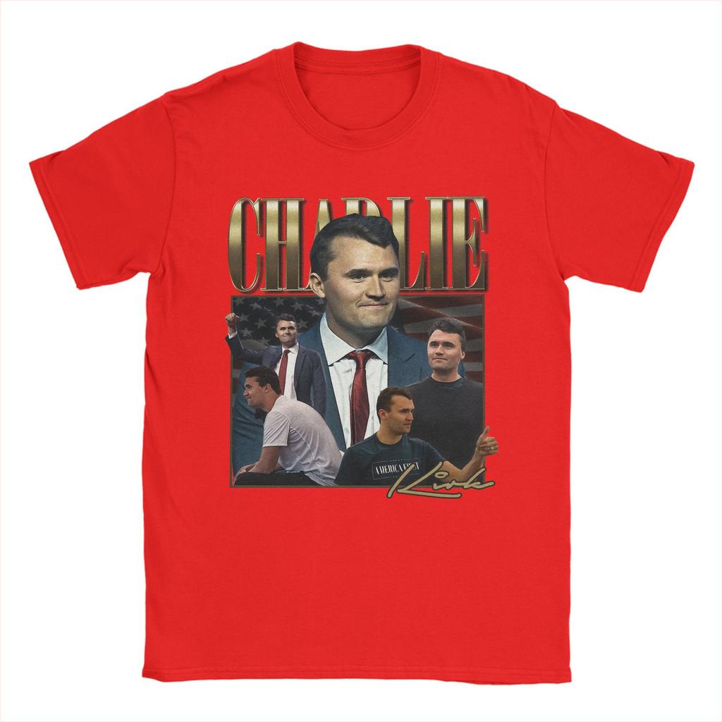 Men's Charlie Kirk T Shirts 100% Cotton Tops Fashion Short Sleeve Crewneck Tee Shirt Gift Idea T-Shirt