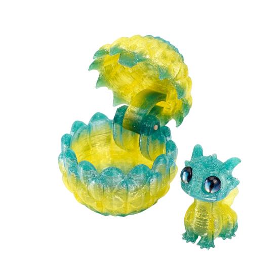 

3D Printed Dragon Egg with Dragon Inside Mystery Dragon Egg Fidget Toy Fantasy Collectible Gifts for Easter Basket Stuffers Home Office Decor H