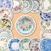 54 Floral Porcelain Plate Stickers for Laptops, Journals, Phone Cases, Waterproof DIY Decoration