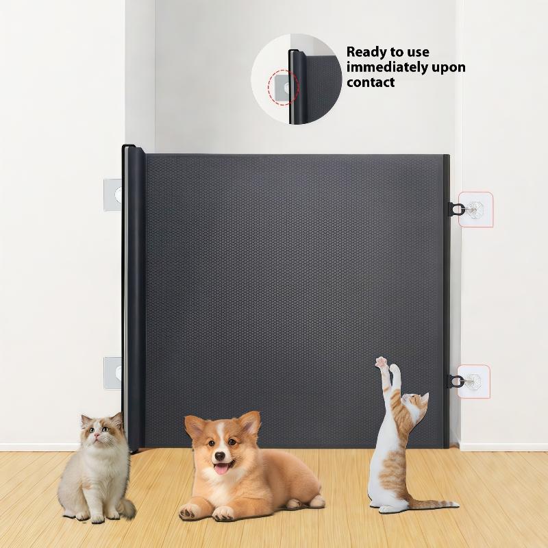 Safety Pet Mesh Fence Cat Gate Retractable Safety Gates For Pets No Drilling Barrier Childproofing For Small Medium Large Breeds