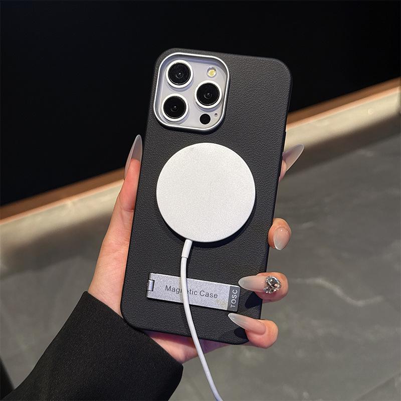 

Magnetic Apple Peel Texture Phone Case with Stand for iPhone 16 Pro Max iPhone 16 Pro