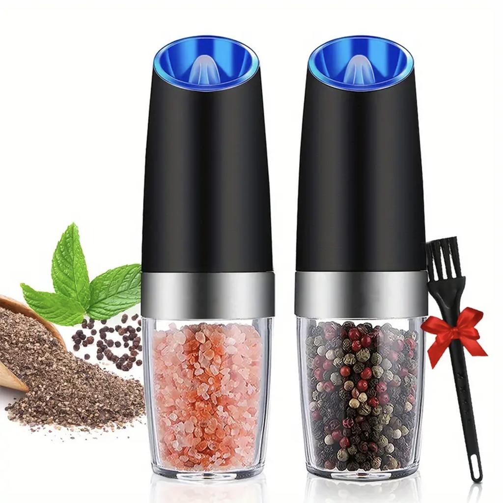 Gravity Electric Salt and Pepper Mill Tilt To Grind Automatically Battery Powered Coarseness Adjustable Upgraded Large Capac
