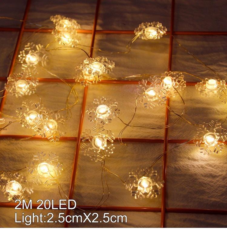 2M 20LED Santa Claus Snowman Elk Garland Lights String Christmas Decorations for Home 2025 Xmas Tree Ornaments Navidad New Year