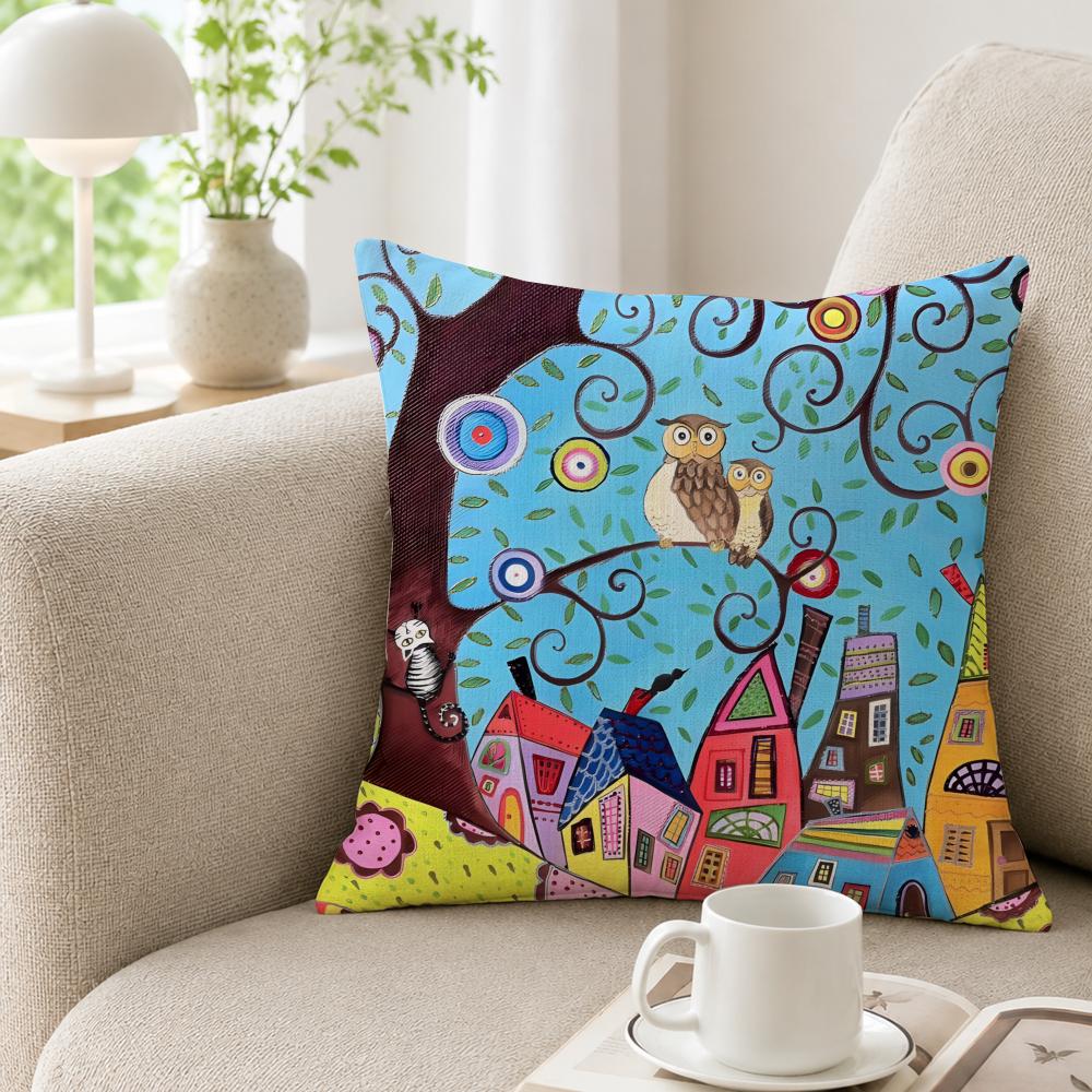 PNaive arts Cushion Cover Soft Washable Pillow Covers Suitable for Sofa Bed Travel Office Scenarios