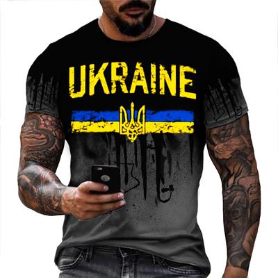 Ukrainian T-Shirts Men 3D Vintage Print Flag Short Sleeve Harajuku Top Oversized Shirts for Male Clothing  4822