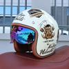 S68-DOT Certified 3/4 Open Face Motorcycle Helmet Shell Lightweight Breathable Retro Unisex Adult Scooter Cruiser Safety Helmet